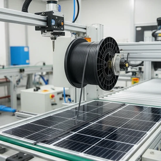 Efficient Black PV Ribbon for Vertical Glass Wall Systems