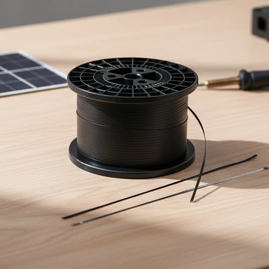 Durable Tinned Photovoltaic Copper Ribbons for Black Energy Solutions