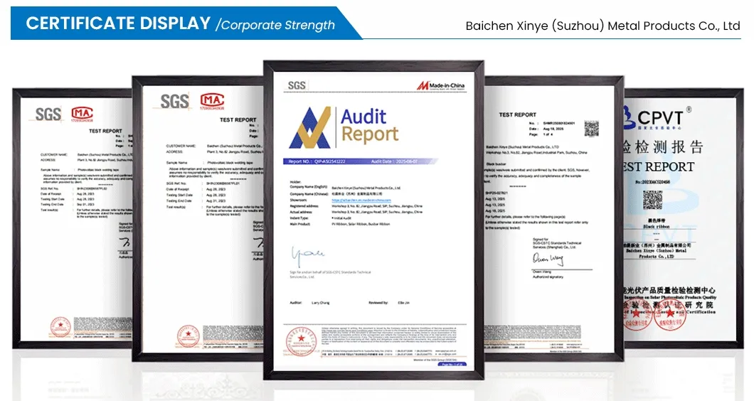 IEC Certified Black Busbar Photovoltaic Module Ribbons for Solar Shed Arrays